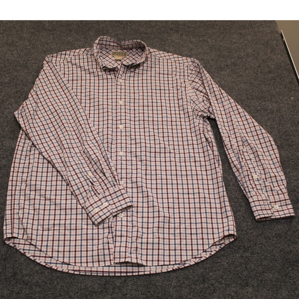 Duluth Trading Co. Plaid Button‎ Down Shirt Long Sleeve Nylon Spandex Mens